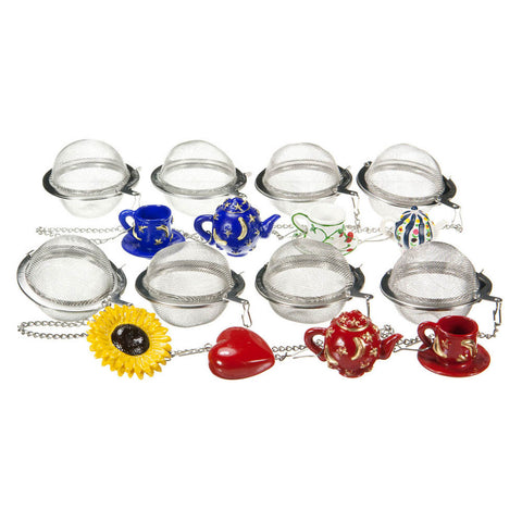 2" MESH BALL INFUSER WITH DECORATIVE FOB (ASSORTED)